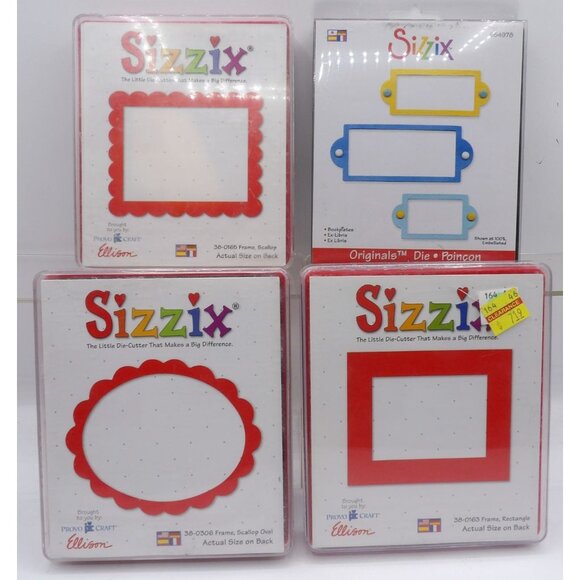 Sizzix Originals Die Set Of 4 With Various Frames & Shapes For Paper Crafting & - Picture 1 of 3